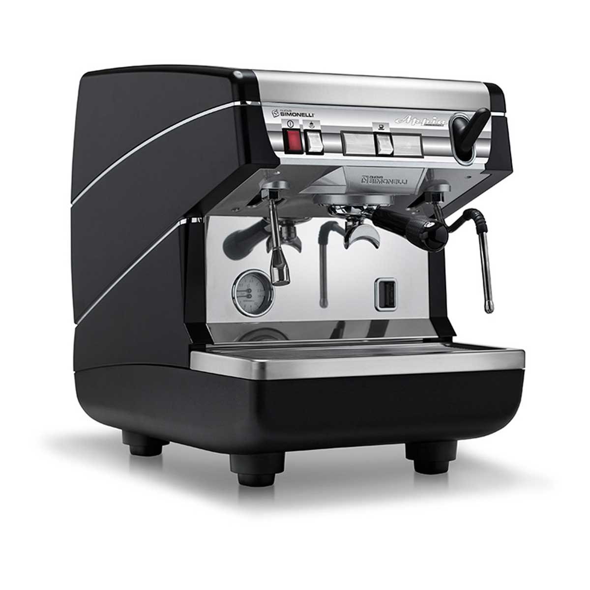 AppiaII-Semiautomatic-1Group-Black-Front_L_web Nuova Simonelli Appia Life (Semi-Automatic) - Image 1