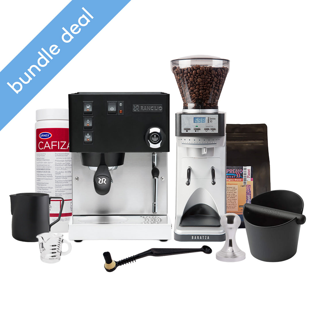 RancilioBlack_Sette30_Bundle Rancilio - Silvia M Black Espresso Machine and Baratza Sette 30 Grinder Bundle - Image 1
