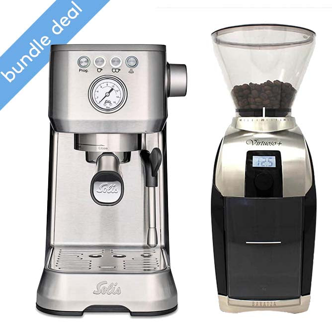 solis-perfetta-stainless-bundle Solis Perfetta Silver and Baratza Virtuoso Plus Bundle - Image 1