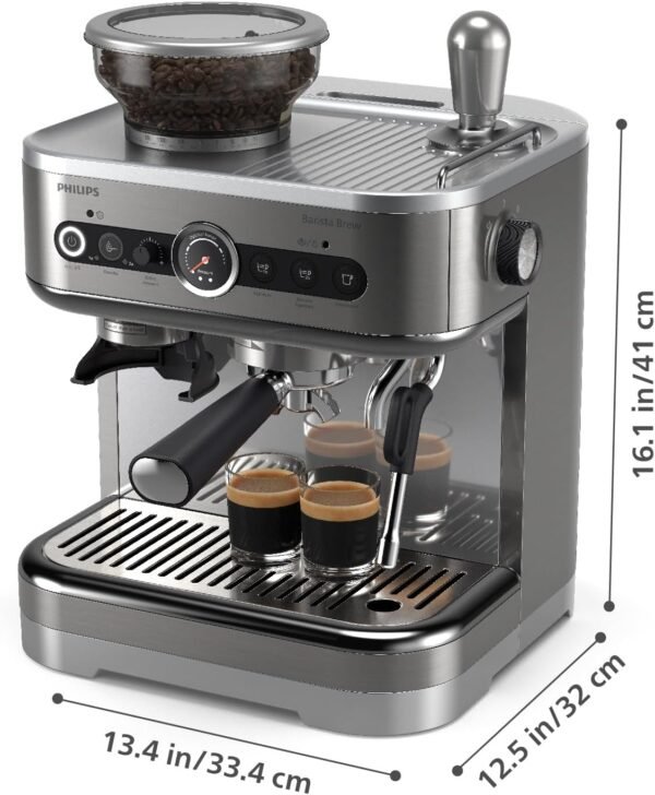 Philips Barista Brew Semi Automatic Espresso Machine with Dual Bean Hopper PSA3228/01 - Image 2