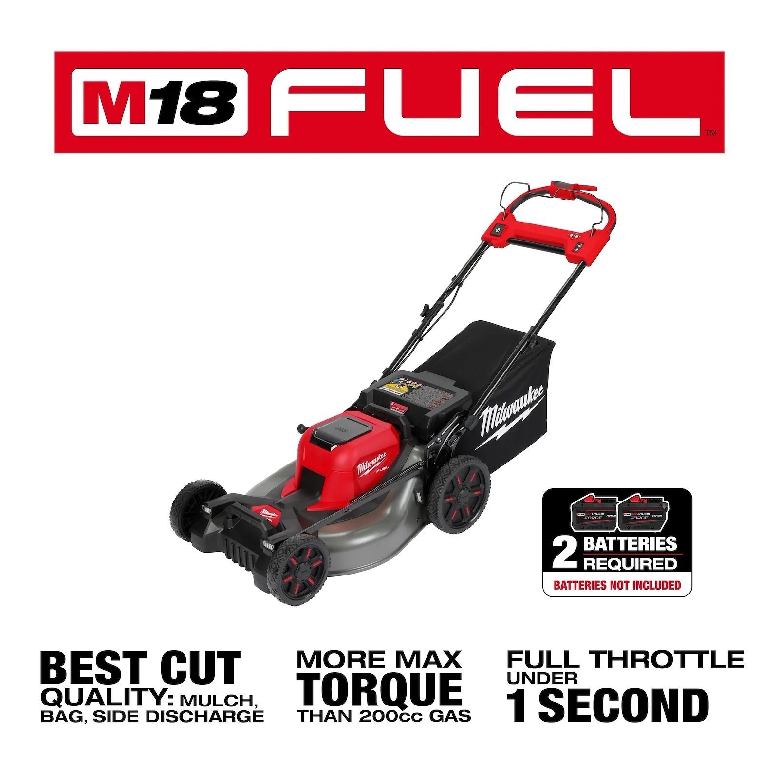 199 Milwaukee 2823-22HD M18 FUEL Self-Propelled Dual Battery Mower Kit - Image 2
