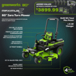 Greenworks 80V 60" MaximusZ Zero Turn Lawn Mower w/ 8Ah Batteries - Image 3